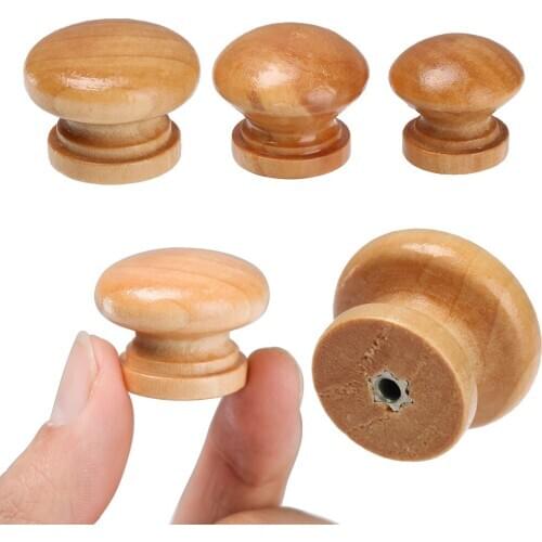 10pcs/Lot Round Shape Natural Wooden Cabinet Knob Drawer Wardrobe Door Pull Handle Home & Kitchen Furniture Hardware