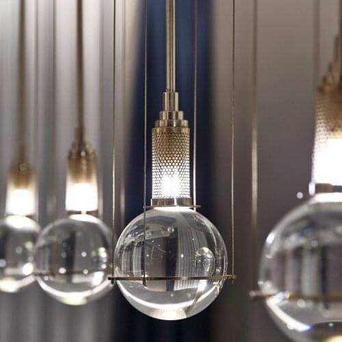 Modern Pendant Lights Led Hanging Lighting Fixture Dining Restaurant Minimalist Living Bedroom Bedside Crystal Ball indoor Lamp