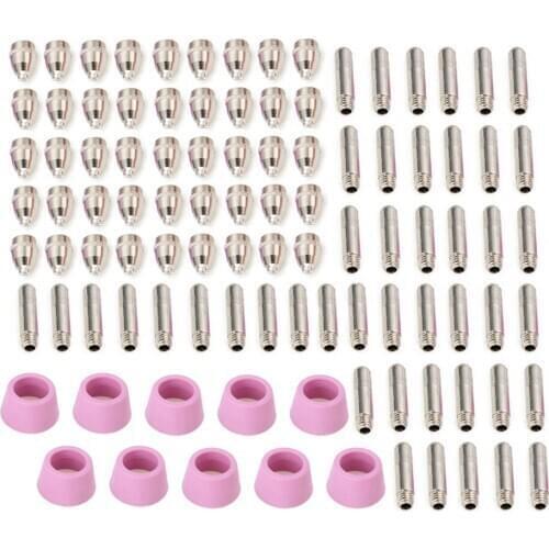 100pcs AG60 Plasma Cutting Machine 60A Plasma Cutting Torch Nozzle Electrode Wearing Parts Accessory Kit AG-60