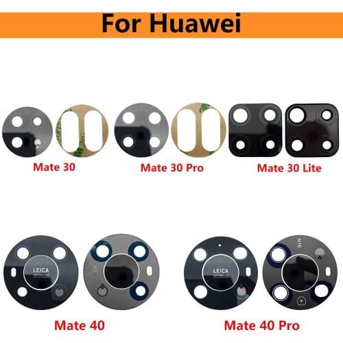 50pcs/lot Rear Back Camera Glass Lens Cover For Huawei Mate 10 Lite 20 20X 10 9 40 Pro With Stickers Adhesive Replacement Parts