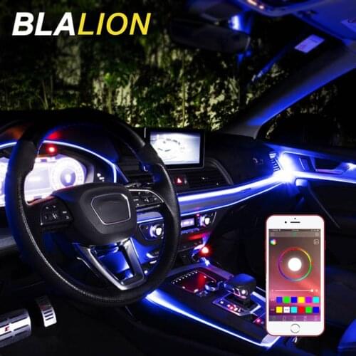 RGB LED Strip Ambient Light El Wire Strip Light RGB Colorful APP Control Car Interior Atmosphere Light Lamp DIY Fiber Optic Band