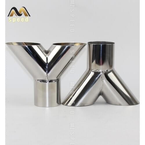 304 stainless steel Y type three way welded pipe general 51mm 63mm exhaust pipe welded muffler connecting pipe fitting