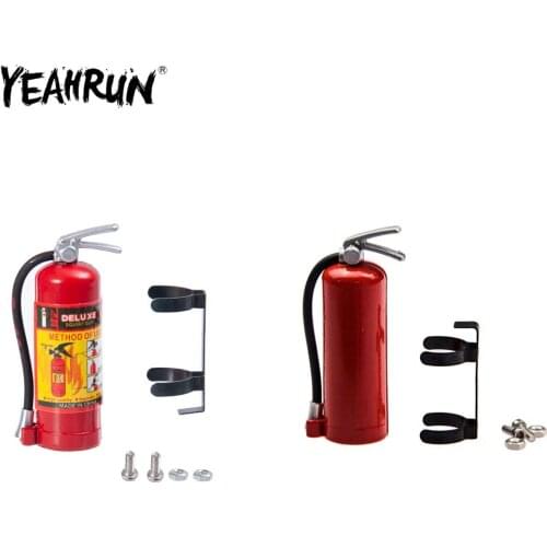 YEAHRUN Plastic Simulation Red Fire Extinguisher For 1/10 Axial SCX10 Wraith TRX4 D90 RC Crawler Truck Car Parts Decoration