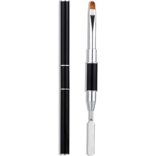 1PC Stainless Steel Embossed Stick Double-headed Two-purpose Nail Phototherapy Pen With Color Palette Glue Embossed Stick Pen