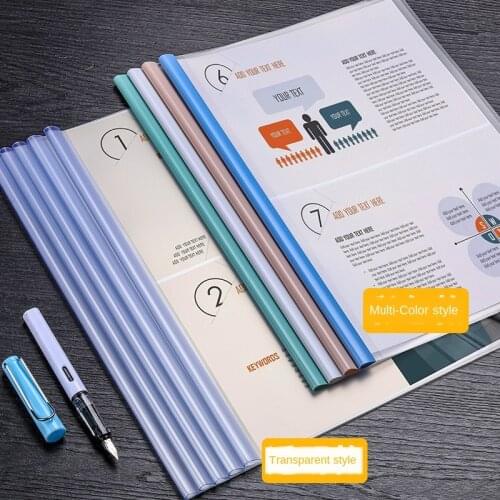 1PC Water Drop-shaped A4 Draw Rod Folder Transparent Plastic Draw Rod Clamp Test Paper Folder Student Information Book