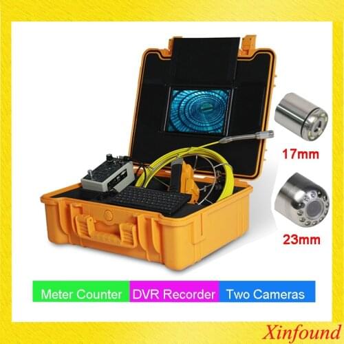 23mm meter counter DVR recorder pipe Sewer drain pipe inspection camera with DVR 7 Inch monitor with keyboad with DVR recorder