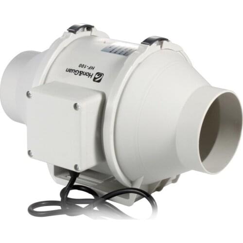 4'' Silent Inline Duct Fan High Efficiency Exhaust Outlet Ventilation Air Extractor for Bathroom Kitchen Hood Ventilator Vent