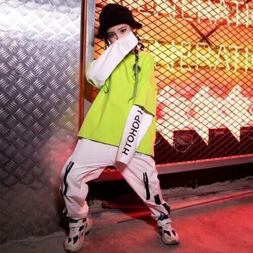 ChildrenS Hip-Hop Cheerleading Team Practice Dancing Clothes Girl T-shirt Performance Clothes Hip Hop Pant Jazz Costume Kid