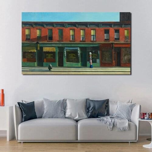 Edwardor Hopper Early Sunday Morning Canvas Posters Prints Wall Art Painting Oil Decorative Picture Living Room Home Decoration
