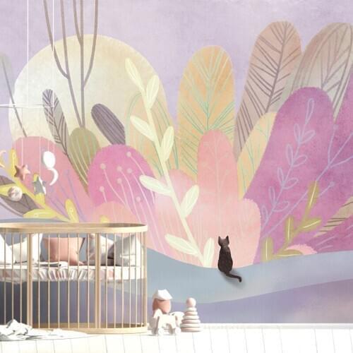 MASAR Teenager cartoon painted custom murals Childrens room bedside background wallpaper Restaurant wallpaper Esire