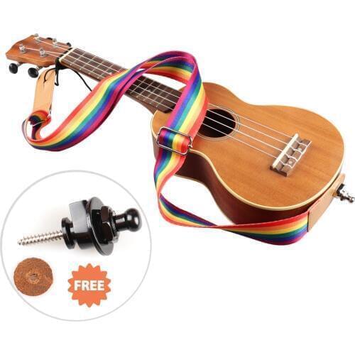 Strap Hawaii Guitarra Ukulele Rainbow Strap Adjustable Multicolor Ukulele Strap Soft Nylon Belt for Hawaiian Guitar Ukulele
