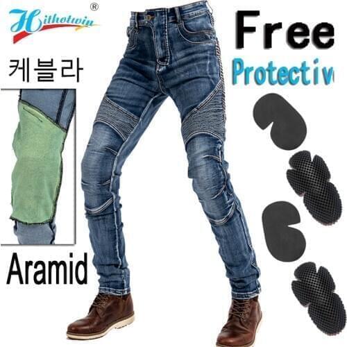 2020 Hot Hithotwin motorcycle leisure motorcycle mens cross-country outdoor riding jeans with protective equipment knee pads
