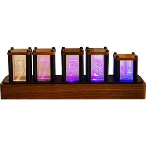 Ips to Glow Tube Clock RGB Digital Night Light LED Desktop Creative Desktop Pendulum DIY