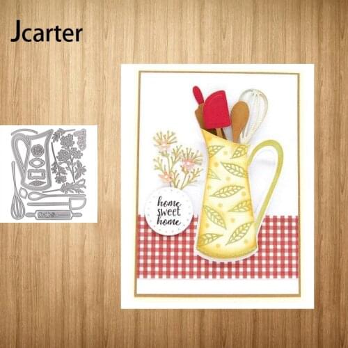 Kitchenware Bottle Branch Leaves Metal Cutting Dies Shape Scrapbooking Craft Die Cut Stencil Card Make Mould Sheet Decor Design