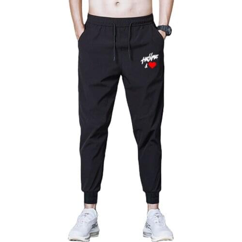 Summer Fashion Hajime Miyagi Andy print Loose Sport Pants Tie Feet Long Pants Men Elastic Waist Quick Dry Sweatpants Trousers