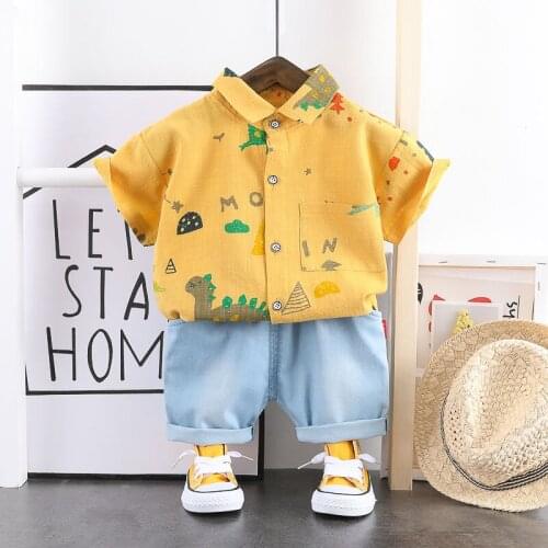 Summer Baby Clothes Suit Children Boys Cartoon dinosaur Shirt Shorts 2Pcs/sets Toddler Casual Clothing Infant Kids Tracksuits
