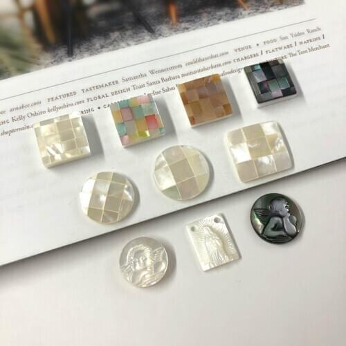 Literature And Art Retro Fritillary Joint Quad Box Circle Angel Patch DIY Ear Stud Material Earrings Ear Rings Accessories