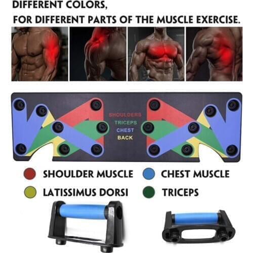 Multi-function 9 In 1 Men Women Push-up Stands Home Fitness Equipment Adjustable Push-Up Board Rack Exercise Body Training Tools