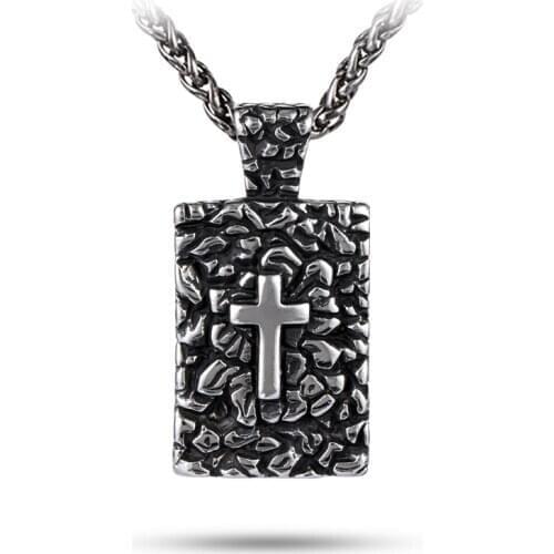 Mens Jewelry retro crucifix cross pendant cool 316 stainless steel iron cross pendants necklaces daily wear