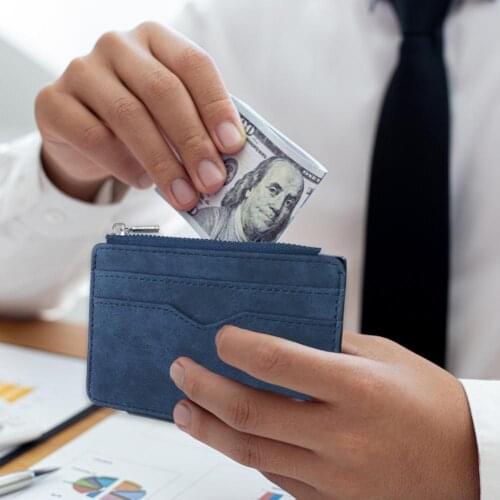 Men Business PU Leather Cash Card Holder Slim Wallet Coin Purse Card Case Credit Card Wallet Cash Wallet Fashion Bag