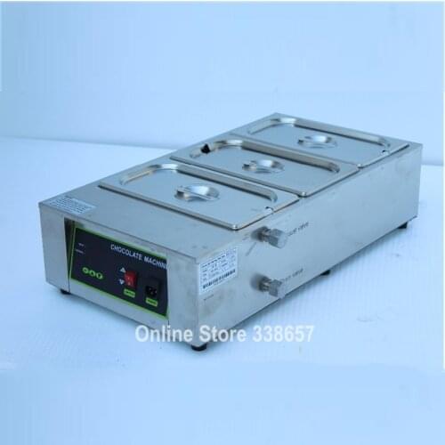 Tabletop chocolate melting machine chocolate warmer melter making equipment enrobing machinery with 3 tanks
