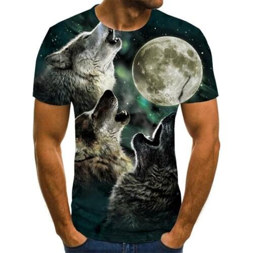 2021New 3D Animal dog /wolf Print Cool Funny T-Shirt Summer Tops T Shirt Men Tshirt Short Sleeve Fashion male xxs-6xl