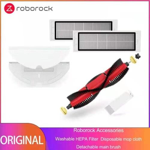 Original Roborock Part of Detachable Main Brush, Washable Filter Disposable Rag for Mi 1 1S Roborock S50 S55 S6 E20 E35 S5 MAX