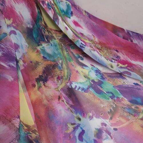 Flowing Thin Chiffon 30D Fabric Beach Skirt Scarf Soft DIY Fabric Printed Material