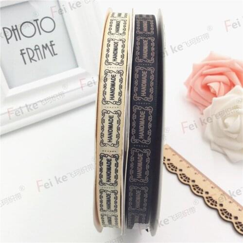 10 meters/lot HANDMADE Printed Polyester Ribbon for Diy Hair Accessories Clothing Hat Curtain Trims Gift Packaing Material