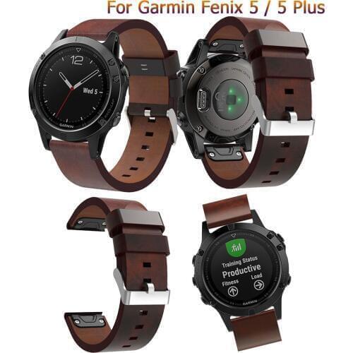 Leather wrist Watch Strap Easy fit quick Link Bracelet Belt 22MM For Garmin Fenix 5/ 5 Plus fashion Smart Watch bands wristbands