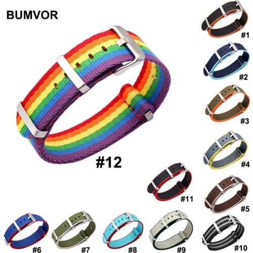High Quality Nylon Strap 20mm Nato Army Sport Replacement Watchbands Woven Fabric Bands for Military Watch