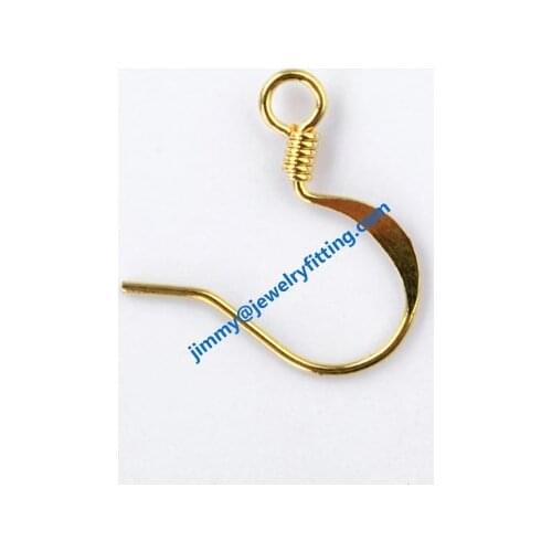 Earring hook kidney earwire with beads fashion earring findings whole sale price color can be plated else
