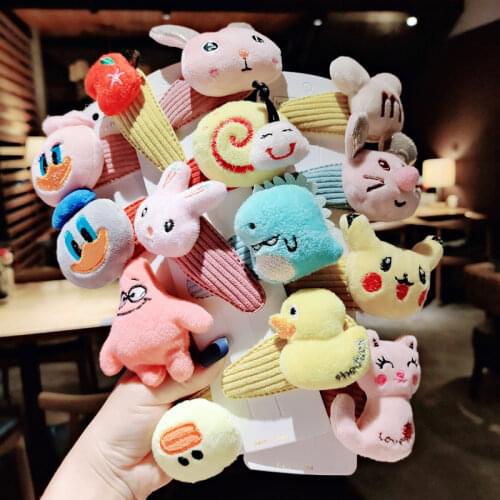 Cute Little Animal Plush Hairpin Korean Fruit Funny Face Wash BB Clip Hair Accessories