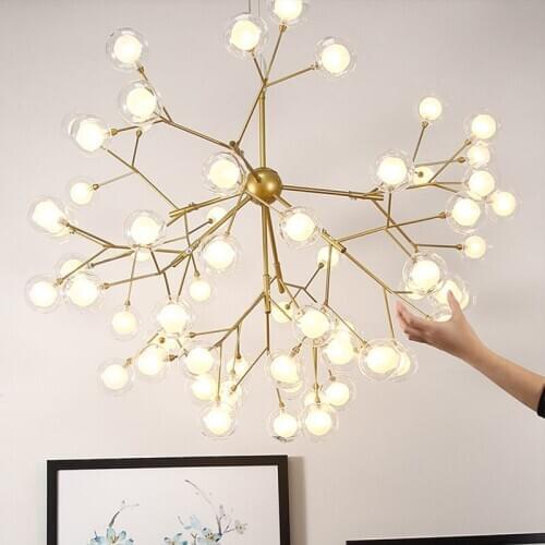 Post Modern simple Nordic art personality living room chandelier firefly branch hanging led lighting modern chandelier