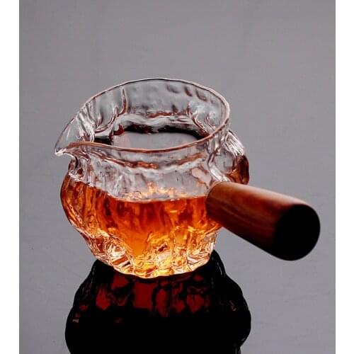 High temperature resistant side handle glass creative glass mug hammer pattern