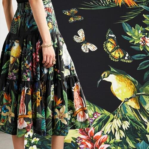 1.05*146cm/Piece The Jungle Digital Painting Pure Cotton Fabric For Dress Tissus Au MÈTre Telas Por Metro Sewing Ткань Для Шитья