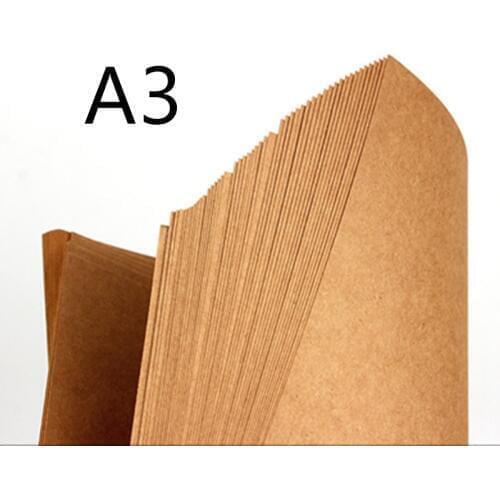 70-200gsm 20pcs High Quality A3 Brown Kraft Paper DIY Handmake Card Making Craft Paper DIY Thick Paperboard Cardboard