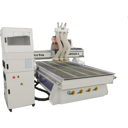 High Accuraty Multifunctional Jinan 1325 Cnc Router Woodworking 3 head for Wood Cutting and Engraving