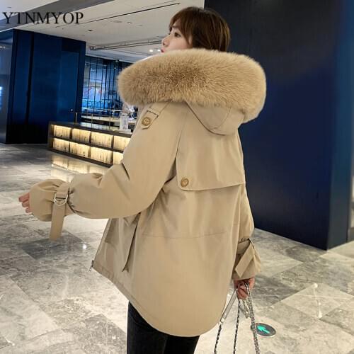 YTNMYOP Winter Jacket Women Sweet Winter Parkas Loose Padded Clothing Outerwear Casual Wadded Coat Ladies Thickening Warm Jacket