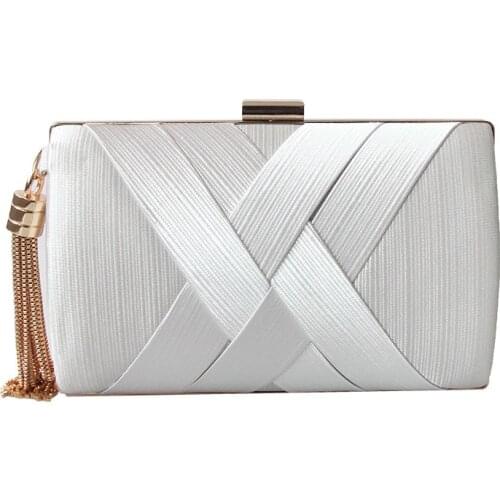 SHIYUN Women Handbags tassel ladies clutch purse Luxury shoulder Metal Chain Evening Bags for Wedding Party Gold Black Green