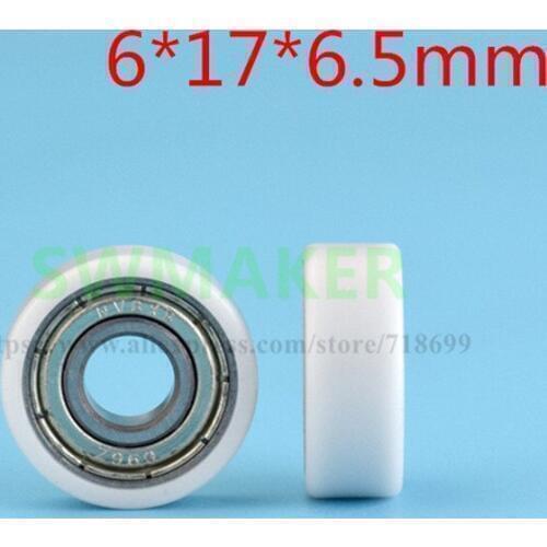 1pcs 6*17*6.5mm 696zz bearing, nylon wheel, door and window guide wheel of drawer display cabinet, miniature mute wheel