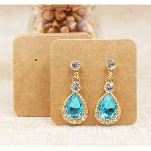 100pcs Diy blank stud/drop earring packing card white/kraft/black cardboard small cute earring products package card 5*5cm