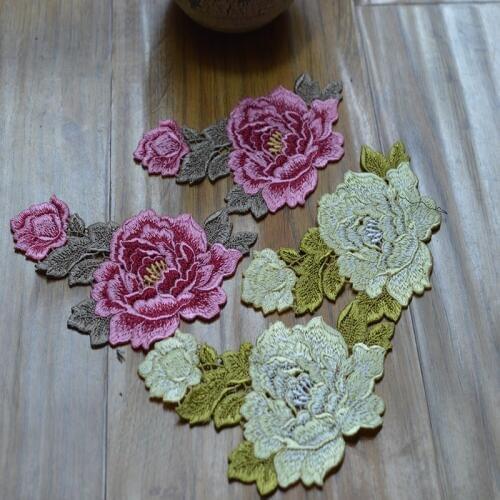 13*12cm (2pcs/lot) Chinese style 2colors patches Wedding Bridal Embroidery Lace patch Sewing Lace Applique16072902