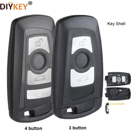 KEYECU Replacement Smart Remote Key Shell Case Fob 3/4 Button With Blade for BMW New CAS4 5 7/ 5 Series 550i GT X3 535i 528i