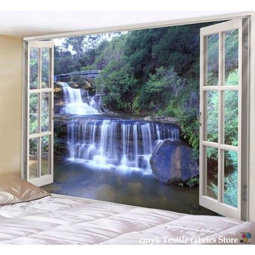 3D Wall Art Psychedelic Tapestry Wall Hanging Mandala Waterfall Tapestry Flowers Hippie Multi-function Wall Tapestry Living Room