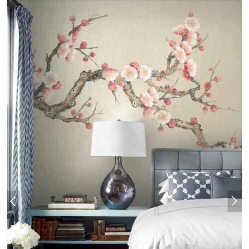 3D Modern Chinese Plum Blossom Flower Wallpaper Mural Contact Paper Wall Murals Decals Home Floral Wall Paper Rolls Custom