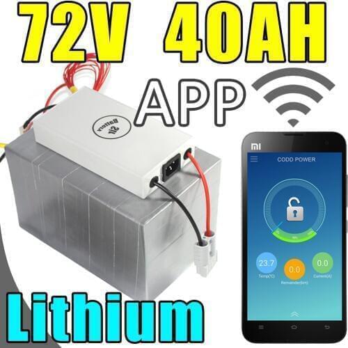 72v 40ah lithium battery app remote control Bluetooth electric bicycle Solar energy battery pack scooter ebike 3000w