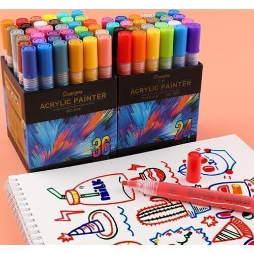 Acrylic Marker Body Painting 36 Color Ceramic Decoration Diy Album Black Card Graffiti Water-based Pen Painting Pen Art Supplies