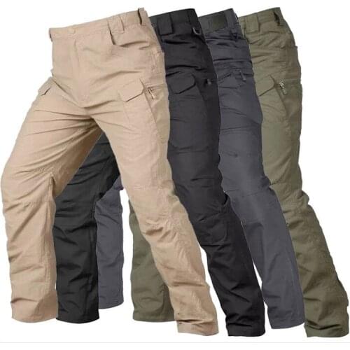 Mens Cargo Pants Waterproof Quick Dry Multifunction Pockets Military Tactical Pants Men Running Camping Outdoor Hiking Trousers