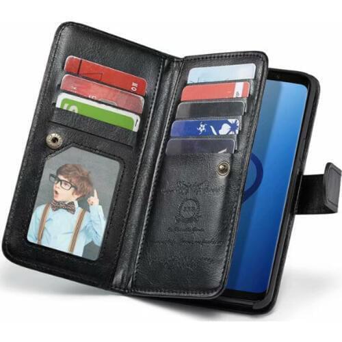 Case For Samsung Note 9/ Note 8 Max Wallet Case 9 Cards Slot Mobile Phone Bag Cases Vintage Leather Case for Samsung S9/S8/S7